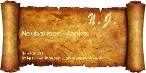 Neuhauser Janka névjegykártya